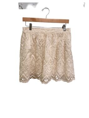 NWT Skies Are Blue Cotton Blend Cream Lace Skirt - Size Medium